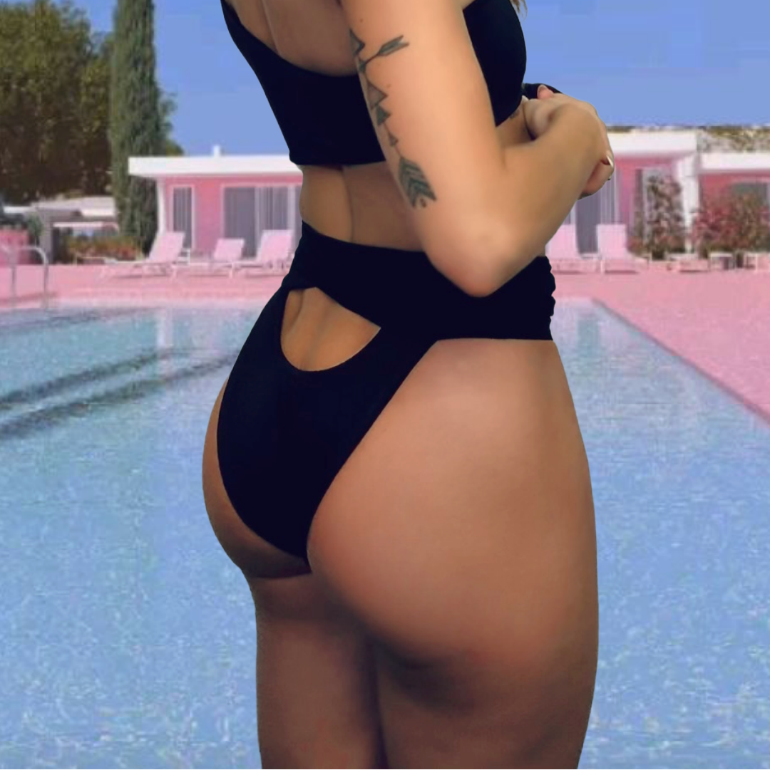 Twisted & Ruched Cutout Bottom