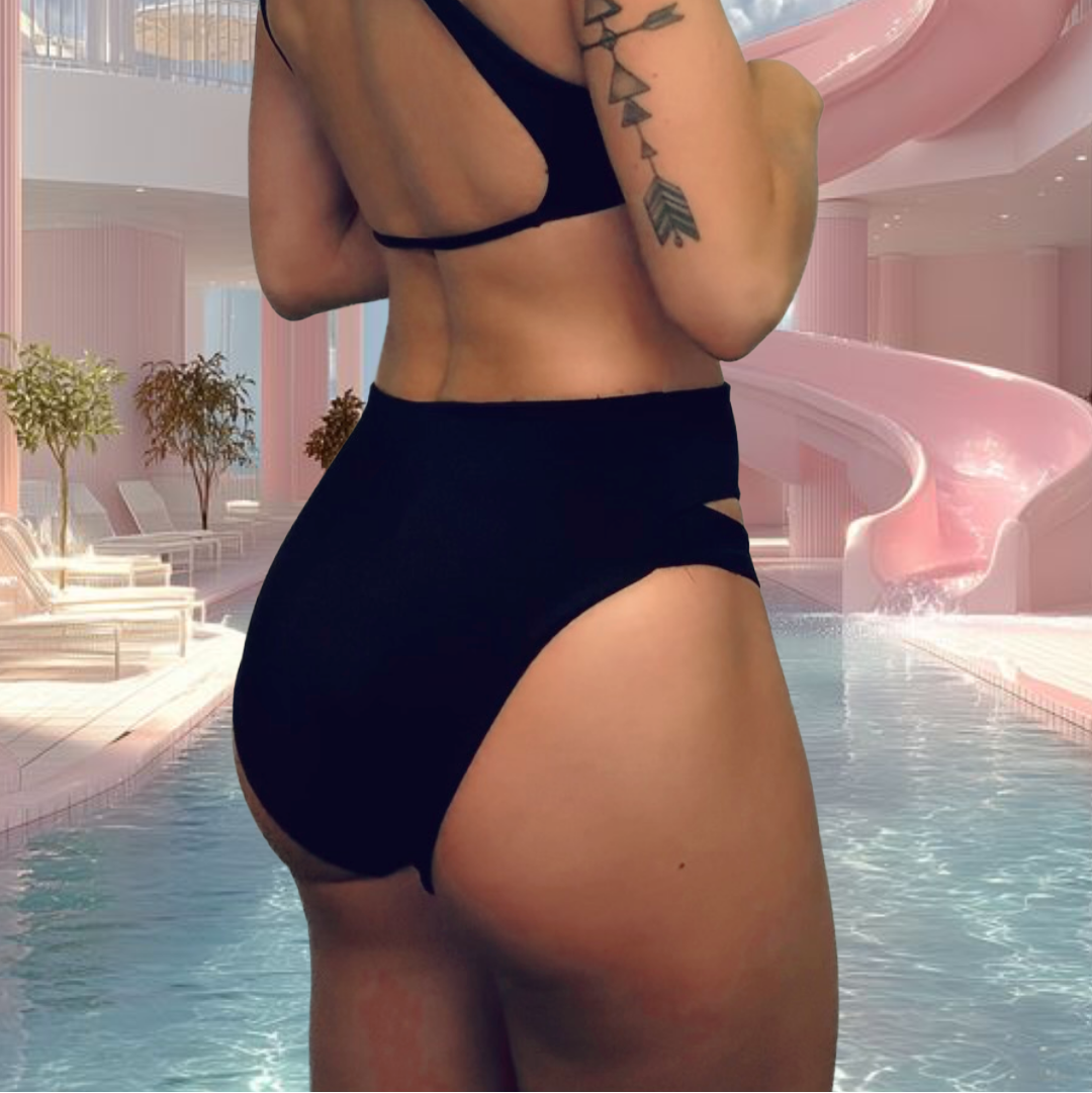 High Rise Cutout Asymmetrical Bottom