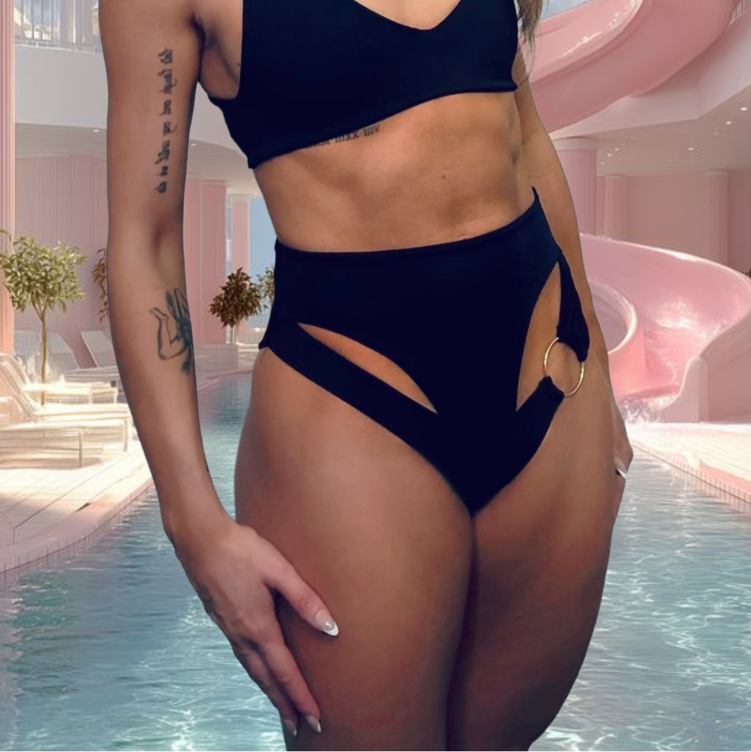 High Rise Cutout Asymmetrical Bottom